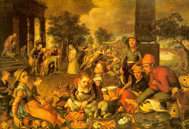 Market Scene with Christ and the Adulteress, Pieter Aertsen